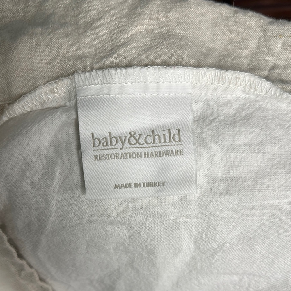 Restoration Hardware Cream Linen Cribskirt